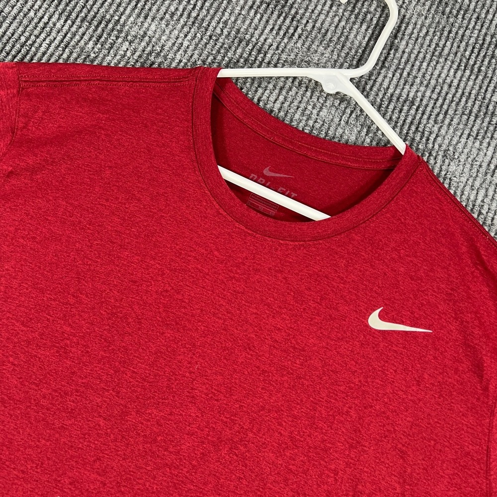 Nike Shirt Mens XL Extra Large Maroon Short Sleeve Dri Fit Active Workout Casual